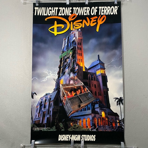 Vintage Walt Disney MGM Studios Tower of Terror Twilight Zone Poster 36 x 23